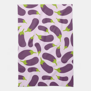 Linge De Cuisine Motif végétal d'aubergine violet végétal Conceptio