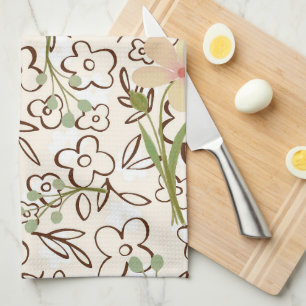 Linge De Cuisine Motif végétal rose moderne