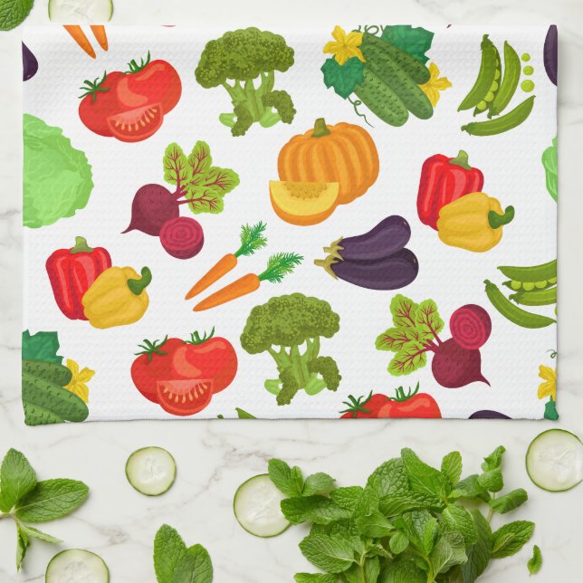 Linge De Cuisine Motif végétal transparent (Plié)