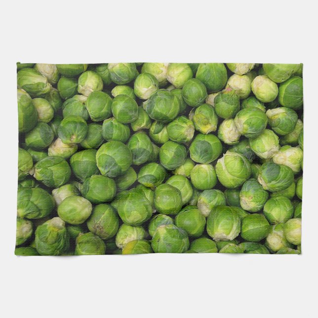 Linge De Cuisine motif végétal vert de Bruxelles (Horizontal)