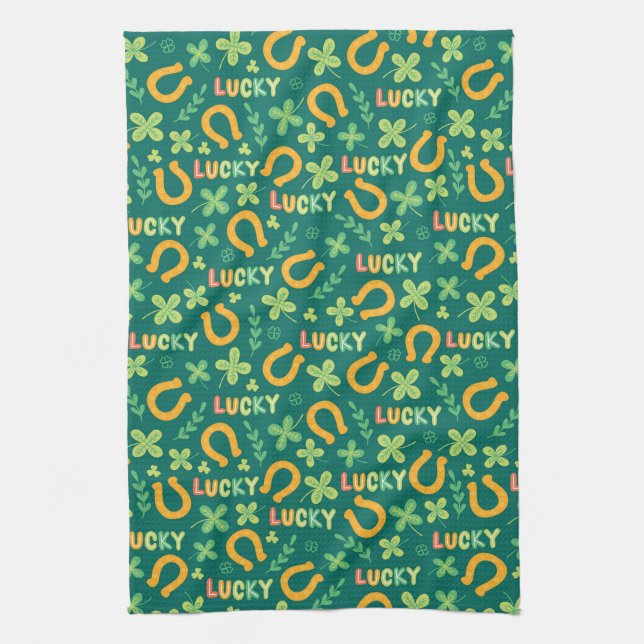 Linge De Cuisine Motif vert CHANCEUX irlandais (Vertical)