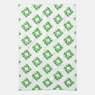 Linge De Cuisine Motif vert de dent de plaid