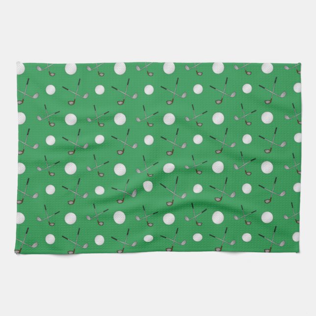 Linge De Cuisine Motif vert de golf (Horizontal)