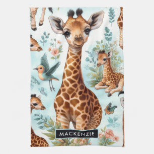 Linge De Cuisine Motif vintage Cute Baby Giraffe