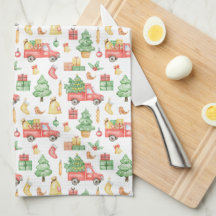 Motif Vintage de camion rouge Noël