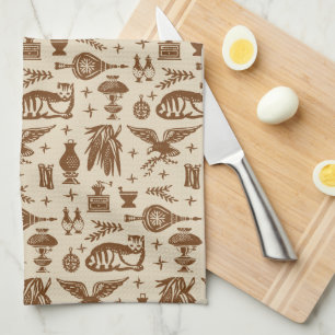 Linge De Cuisine Motif vintage de Pyrex - chat américain tôt (bru