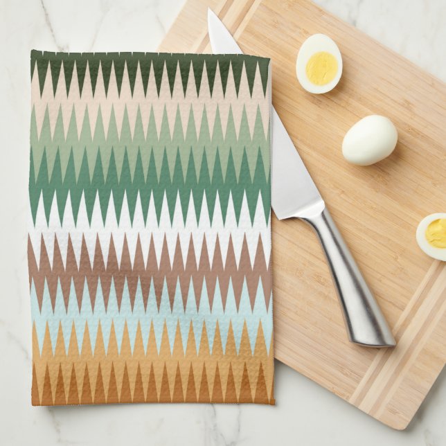 Linge De Cuisine Motif Zigzag multicolore (Quart Plié)