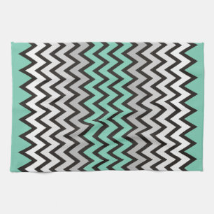Linge De Cuisine Motif ZIGZAG - noir blanc gris + votre idée