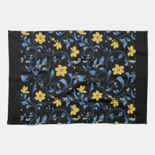Linge De Cuisine Motifs d'art populaire floral ukrainien. 