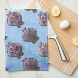 Linge De Cuisine Motifs de têtes et de queues d'hippopotame