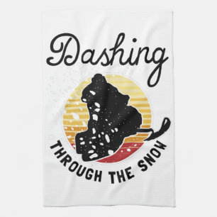 Linge De Cuisine Motoneige - Dashing À Travers La Neige
