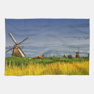 Linge De Cuisine Moulins à vent dans Kinderdijk, Hollande, Pays-Ba