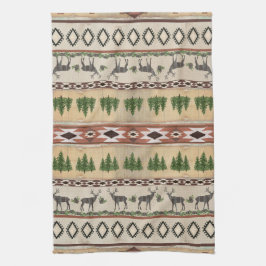 Linge De Cuisine Mountain Lodge Ruswood Forest Deer Art tribal