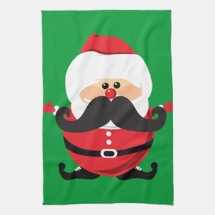 Linge De Cuisine Moustache Santa Claus