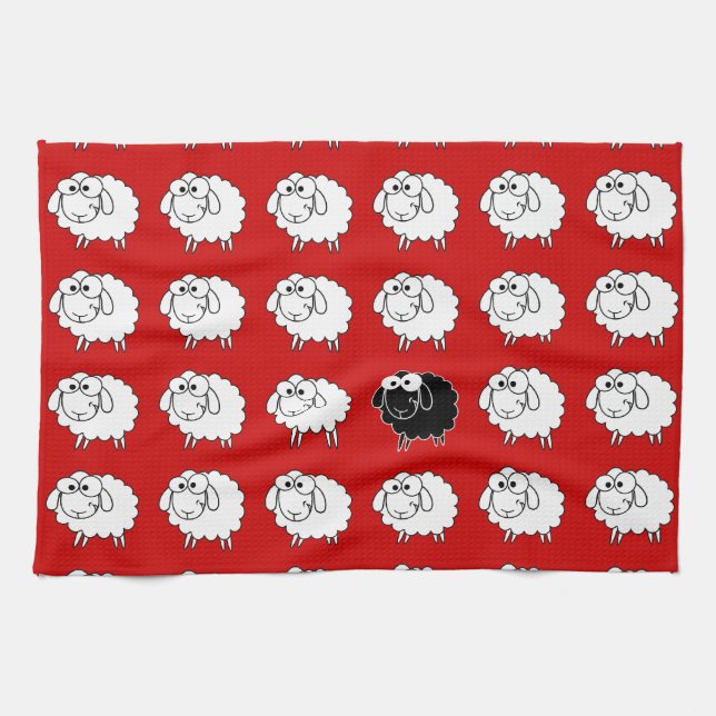 Linge De Cuisine Moutons noirs (Horizontal)