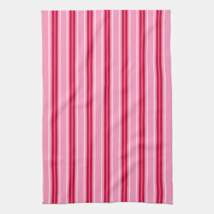 Linge De Cuisine Moyens du siècle moderne rayures, rose et bordeaux