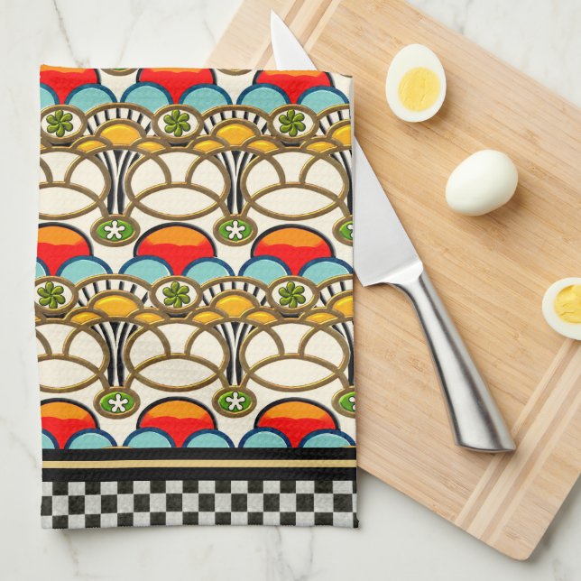 Linge De Cuisine Mucha et falaise (serviette de thé) (Quart Plié)