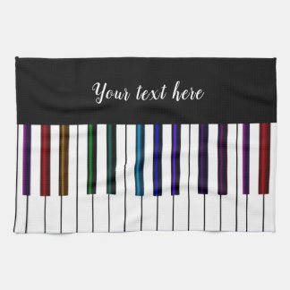 Linge De Cuisine Musique blanche noire de clé de piano