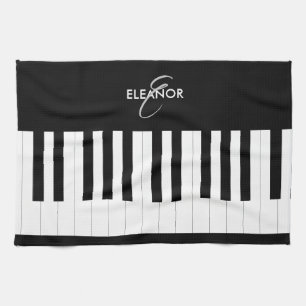 Linge De Cuisine Musique Clavier Piano Musique Monogramme Personnal