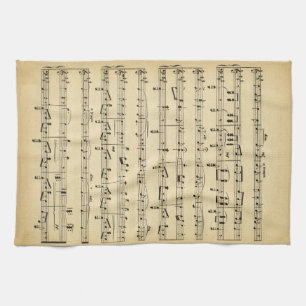 Linge De Cuisine Musique de feuille antique