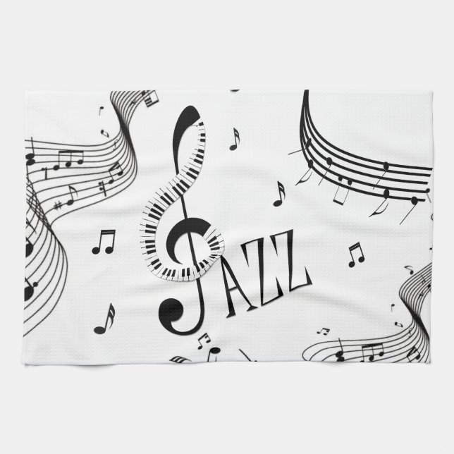 Linge De Cuisine Musique de jazz Cool (Horizontal)