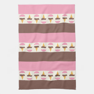 Linge De Cuisine Napolitain Crème glacée Motif à rayures