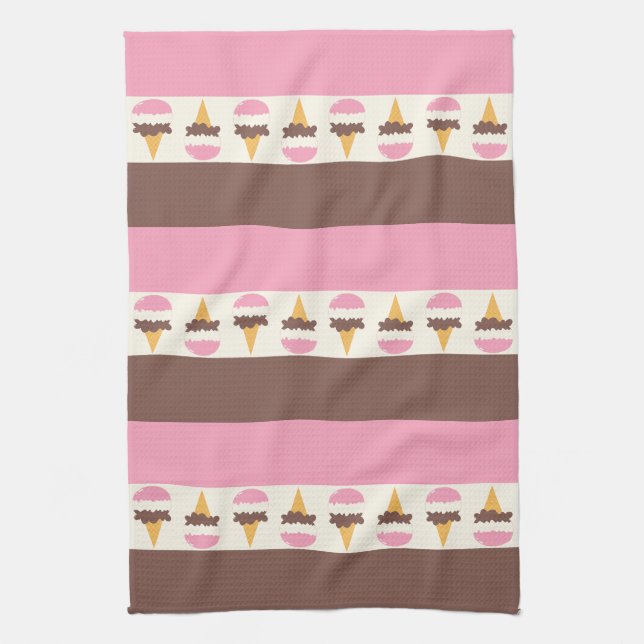 Linge De Cuisine Napolitain Crème glacée Motif à rayures (Vertical)