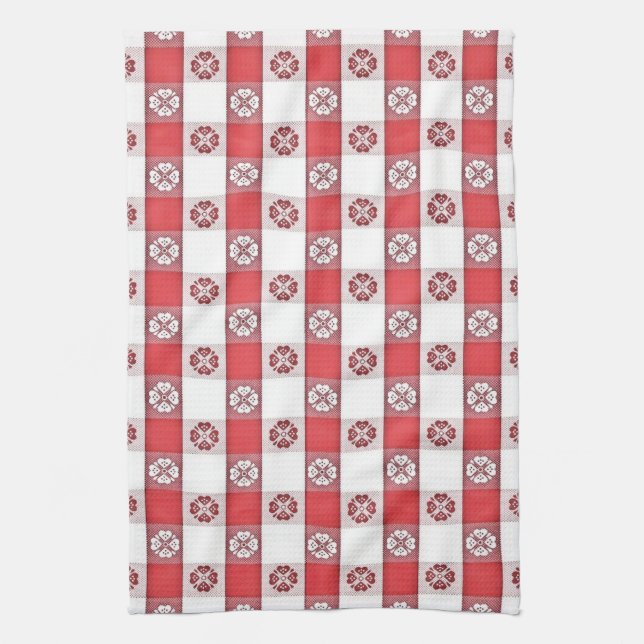 Linge De Cuisine Nappe blanche rouge italienne imprimé Napkin (Vertical)