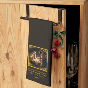 Linge De Cuisine Nativité de Noël Sainte Famille Religieuse