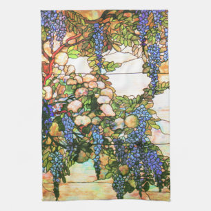 Linge De Cuisine Nature en verre souillé de Nouveau Tiffany d'art