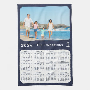 Linge De Cuisine Nautique 2025 Calendrier Famille Photo Marine Bleu