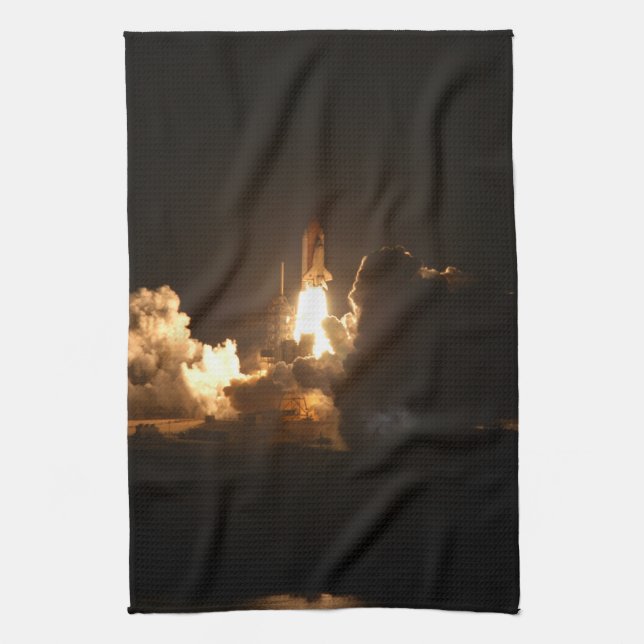 Linge De Cuisine Navette spatiale Terre Orbitale Nuit Spacecraft Ca (Vertical)