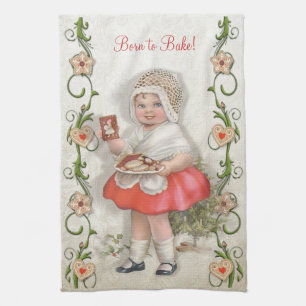 Linge De Cuisine Né à Bake Vintage Girl - Personnaliser