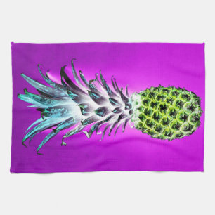 Linge De Cuisine Neon ananas coloré fruits tropicaux Hawaiian