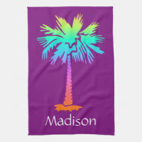 neon palm tree tropical été violet personnalisable
