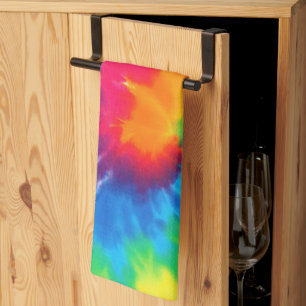Linge De Cuisine Neon Rainbow Retro Tie Dye Design