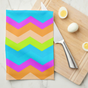 Linge De Cuisine Neon Rainbow Zigzag