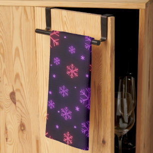 Linge De Cuisine Neon Snowflakes