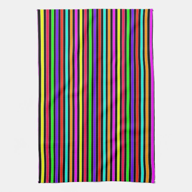 Linge De Cuisine Neon Stripes (Vertical)