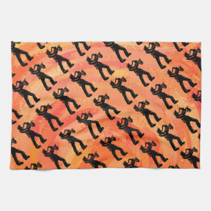 Linge De Cuisine New York Boogie Nights Saxophone Orange