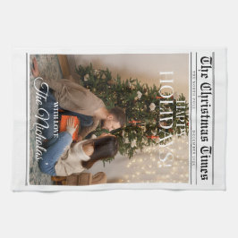 Linge De Cuisine Newspaper What A Year Black White Photo Christmas