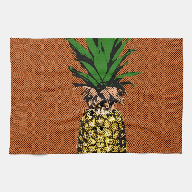 Linge De Cuisine Newsprint ananas (Horizontal)