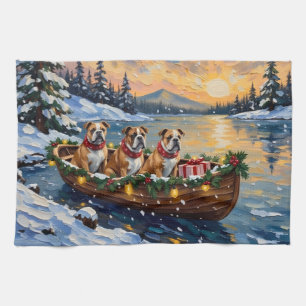 Linge De Cuisine Noël Bateau Bulldog de Noël