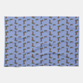 Linge De Cuisine Noël Dachshund Reindeer mignon Motif