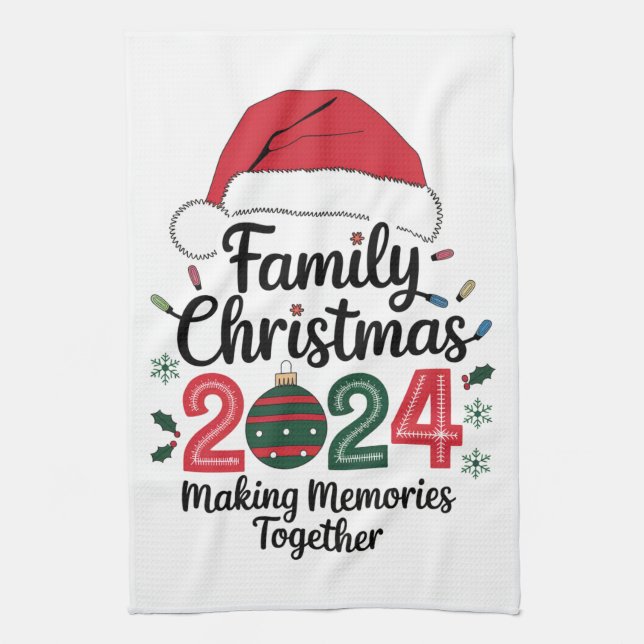 Linge De Cuisine Noël de famille 2024 Rassembler les souvenirs (Vertical)