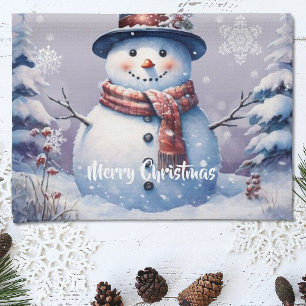 Linge De Cuisine Noël de la forêt d'hiver   Pourpre