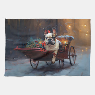 Linge De Cuisine Noël de la saison festive Bouledogue français