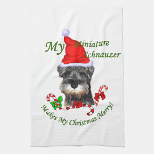 Linge De Cuisine Noël de Schnauzer miniature