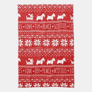 Linge De Cuisine Noël des Chiens de Festin écossais Scottish Ter
