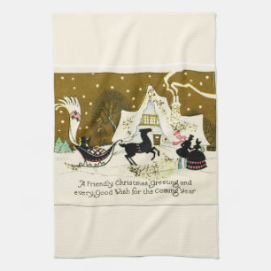 Linge De Cuisine Noël du pays victorien